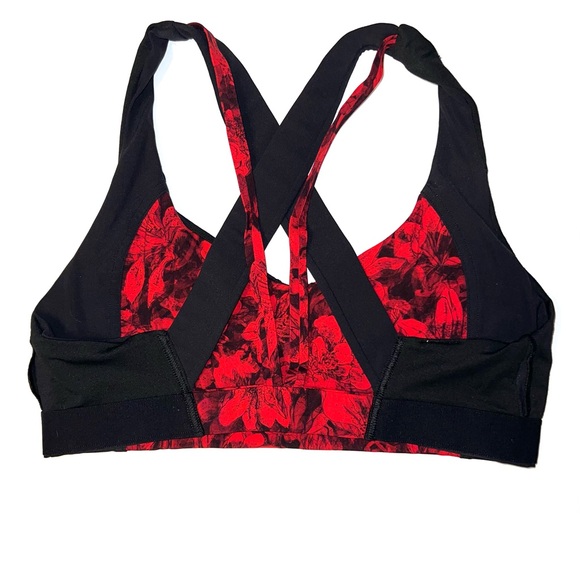Lululemon Floral Red and Black Women's Sports Bra Size 10 - Picture 5 of 7